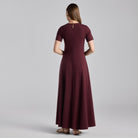 Burgundy Knit Under Abaya Dress - shopaleena