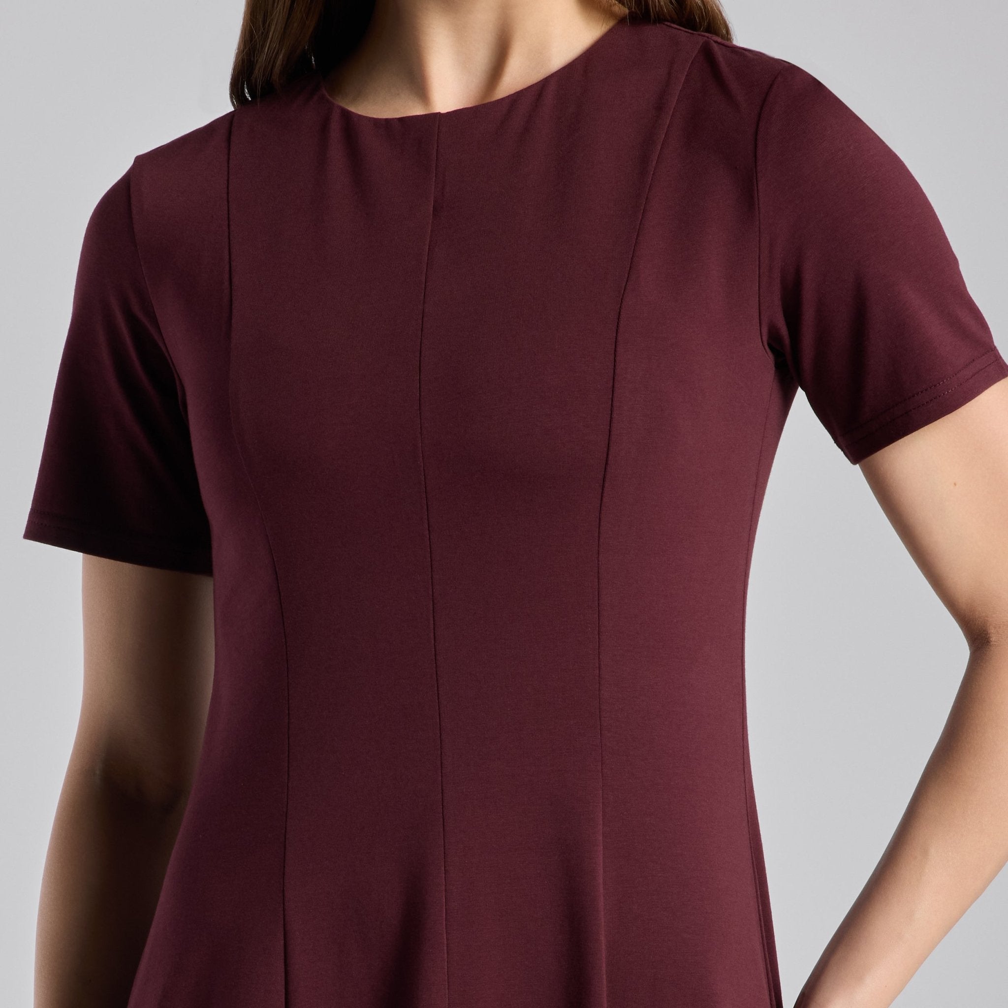 Burgundy Knit Under Abaya Dress - shopaleena