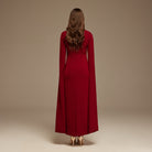 Burgundy Maxi Flared Sleeve Maxi Dress - shopaleena