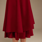 Burgundy Off - Shoulder Midi Dress - shopaleena