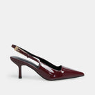 Burgundy Patent Slingback Heels - shopaleena