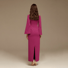 Burgundy Plum Off - Shoulder Crossover Top Midi Dress - shopaleena