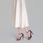 Burgundy Satin High Heel Sandals - shopaleena