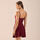 Burgundy Spaghetti Strap Swimwear - shopaleena