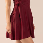 Burgundy Spaghetti Strap Swimwear - shopaleena