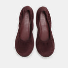Burgundy Suede Elastic Ballet Flats - shopaleena