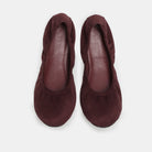 Burgundy Suede Elastic Ballet Flats - shopaleena