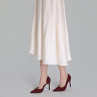 Burgundy Suede Pointed Toe Pumps - shopaleena