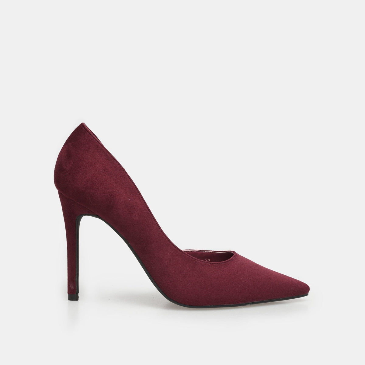Burgundy Suede Pointed Toe Pumps - shopaleena