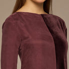 Burgundy Two Tone Velvet - Cupro Maxi Dress - shopaleena