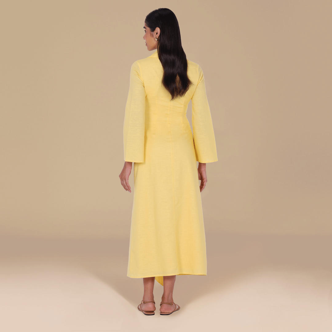 Buttoned Wrap Shirt Dress - shopaleena