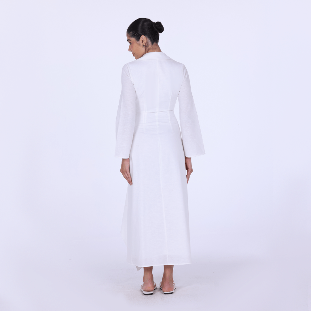 Buttoned Wrap Shirt Dress - shopaleena