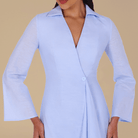 Buttoned Wrap Shirt Dress - shopaleena