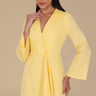 Buttoned Wrap Shirt Dress - shopaleena