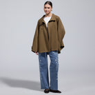 Camel Twill Cape Trench Coat - shopaleena