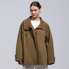 Camel Twill Cape Trench Coat - shopaleena