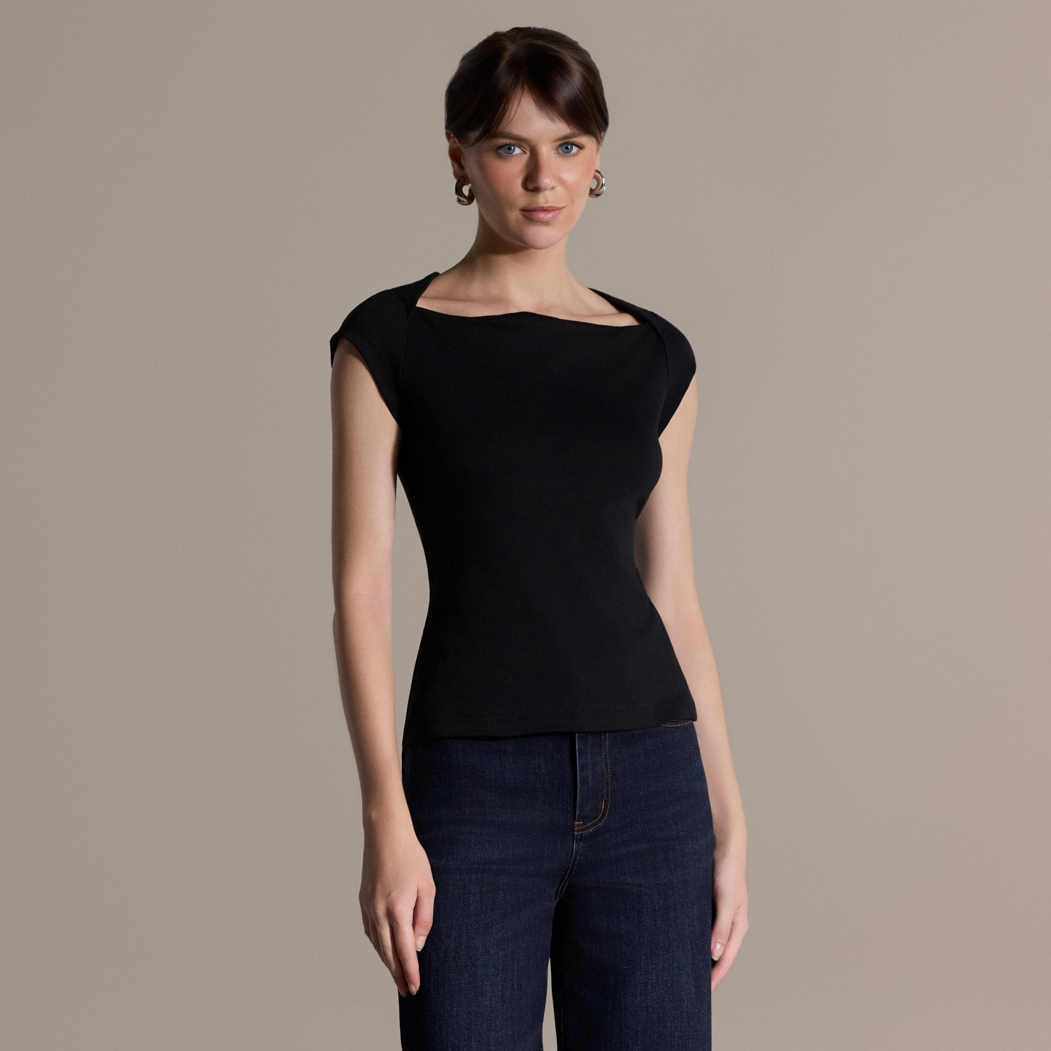 Cap Sleeve Fitted Top - shopaleena