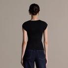 Cap Sleeve Fitted Top - shopaleena