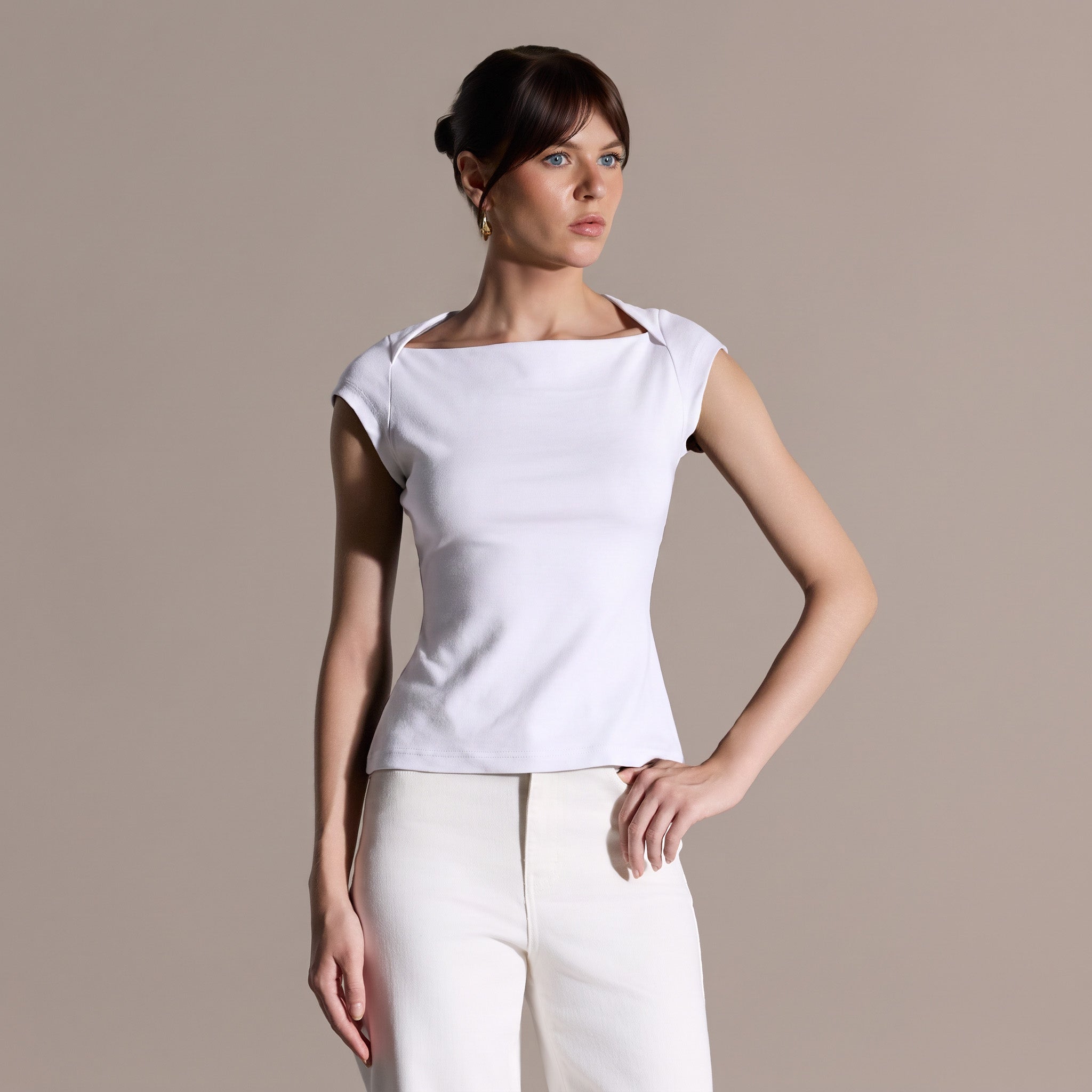 Cap Sleeve Fitted Top - shopaleena