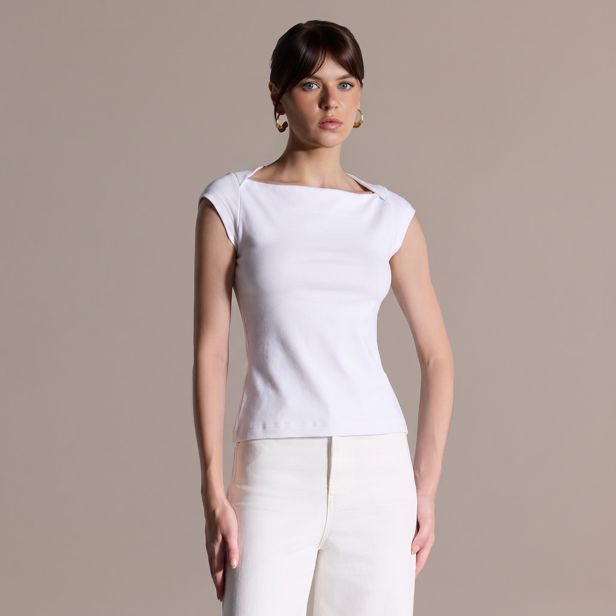 Cap Sleeve Fitted Top - shopaleena