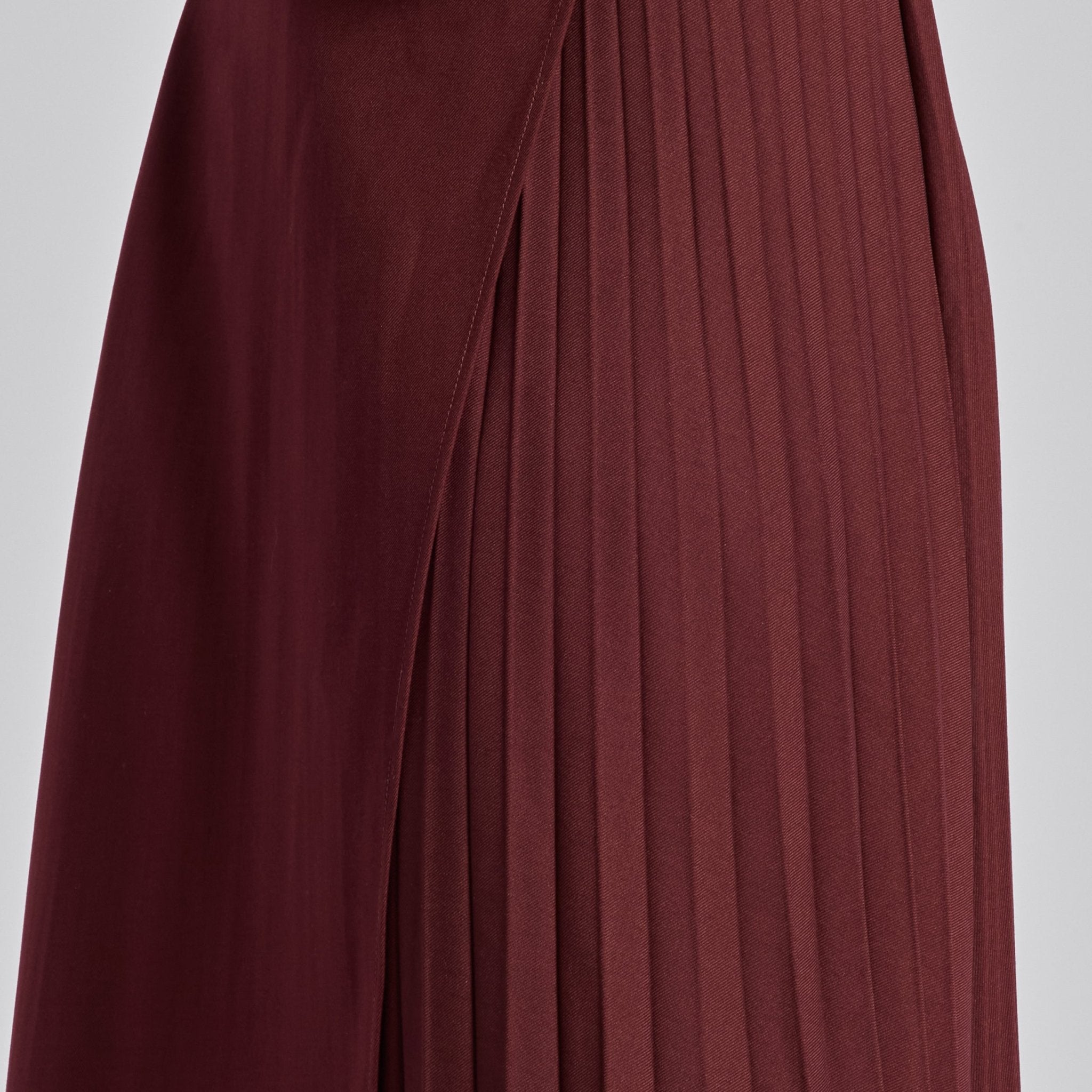 Cherry Red Asymmetric Wool Midi Skirt - shopaleena