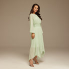 Chiffon Pleated Midi Dress - shopaleena