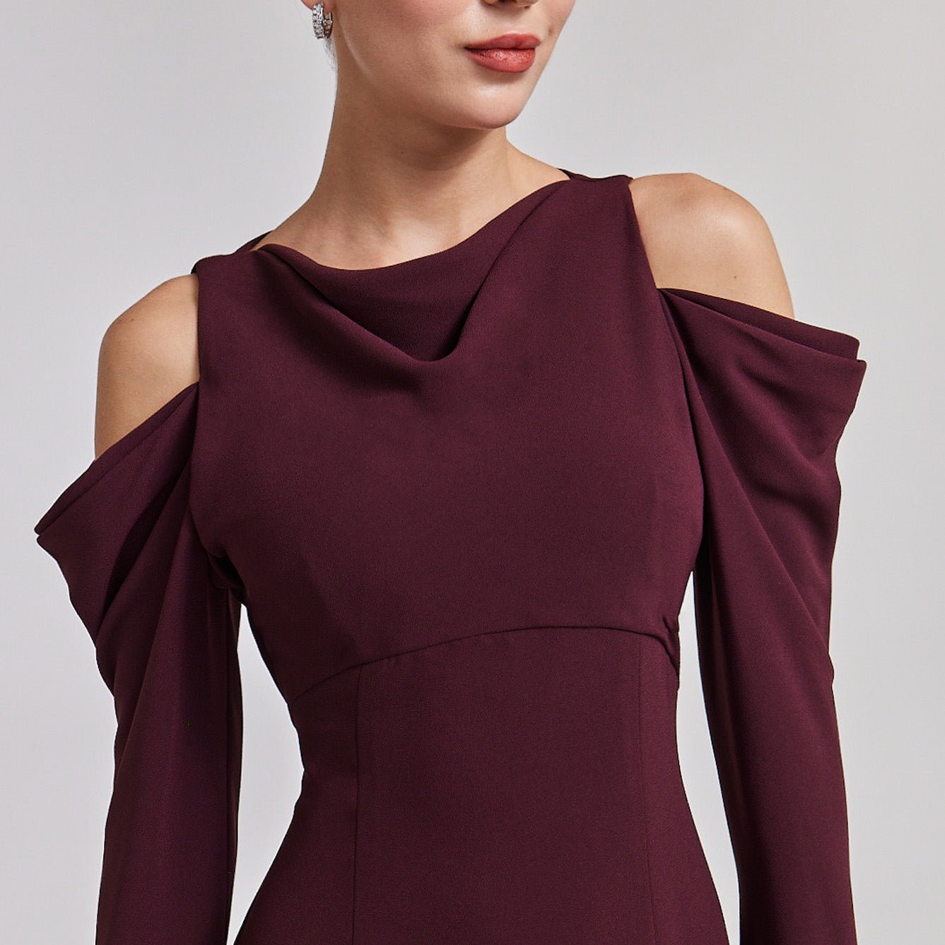 dresses with cold shoulder Holiday Dresses: Dress Mini dresses Featuring a flattering cold shoulder cut and delicate embroidery Long Sleeve Crystal Cold Shoulder