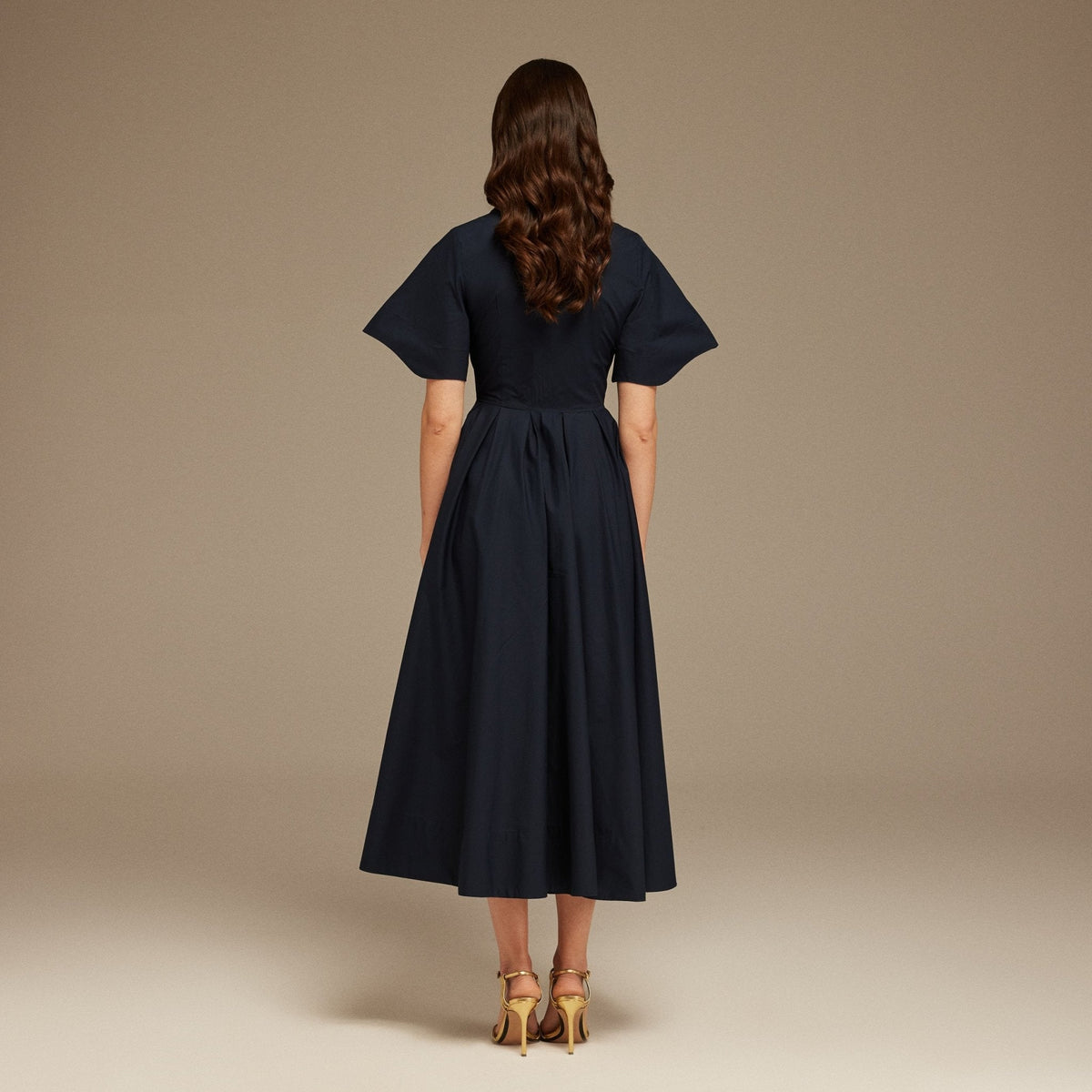 Collard Cotton Long Aline Dress - shopaleena