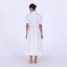 Collard Cotton Long Aline Dress - shopaleena