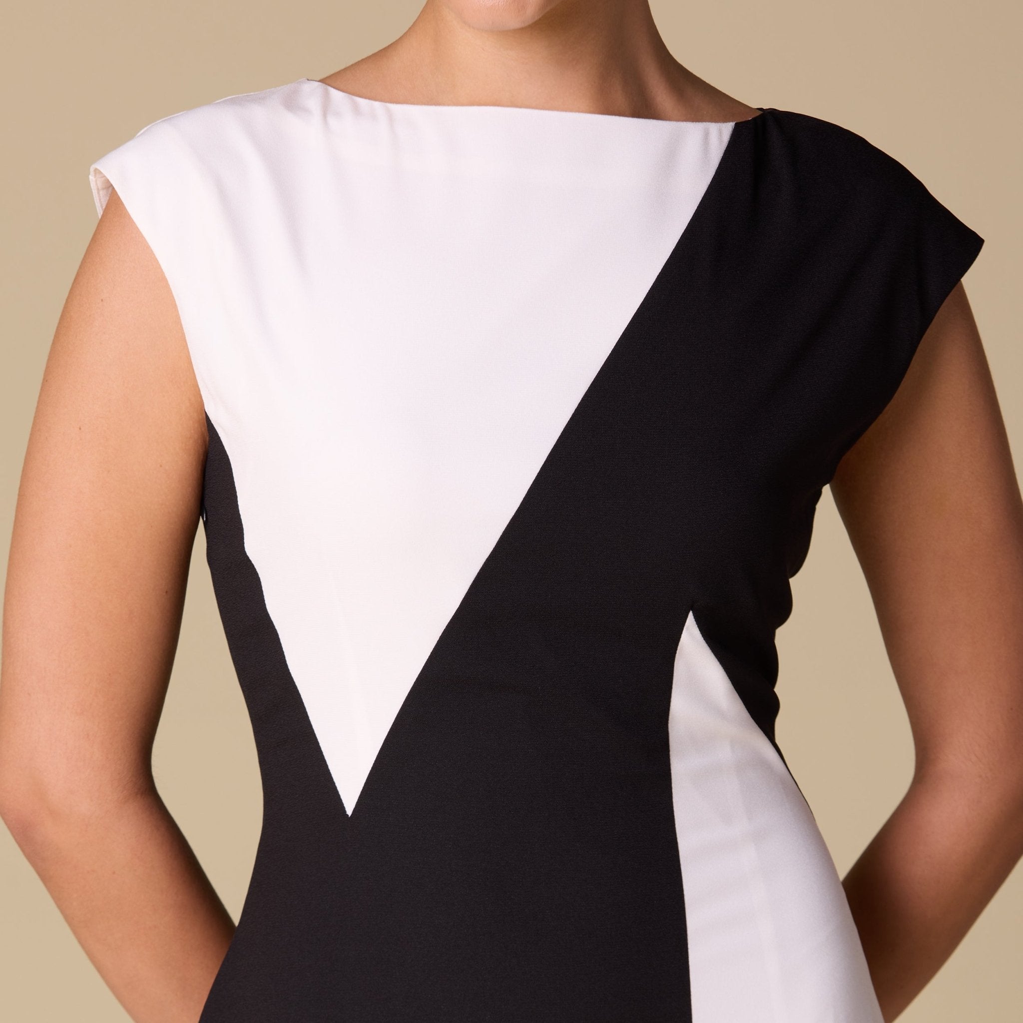 Color Block A - line Midi Dress - shopaleena