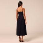 Corset A-line Denim Midi Dress - shopaleena