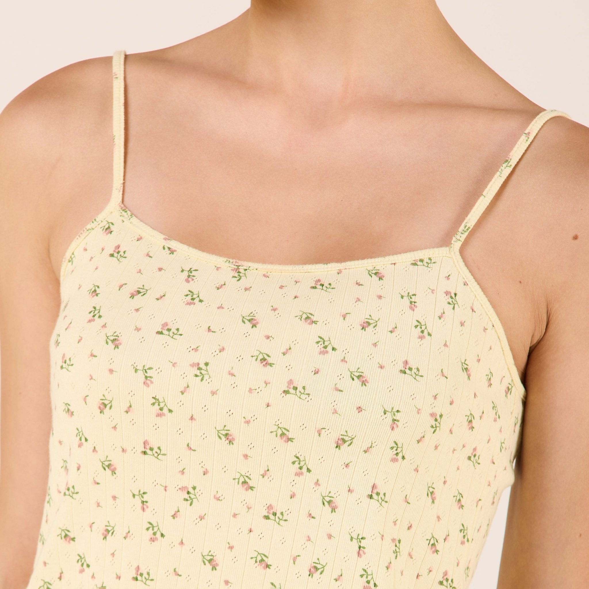 Cotton Adjustable Spaghetti Strap Top - shopaleena