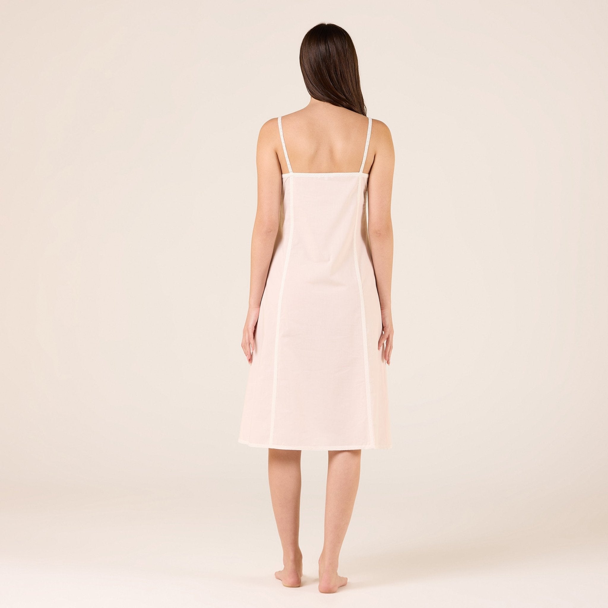 Cotton Crochet Lace Trim Dress - shopaleena