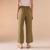 Cotton Elastic Waistband Pant - shopaleena