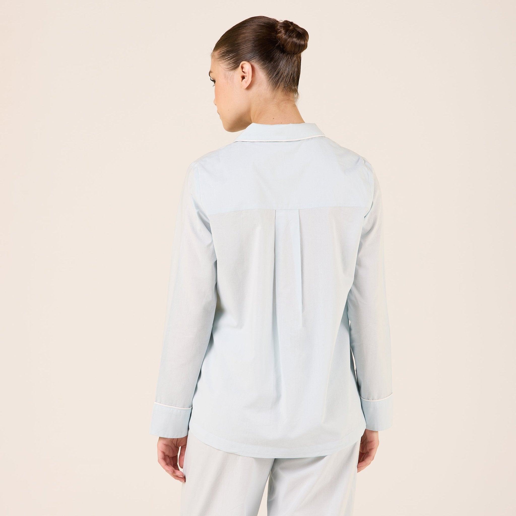Cotton Notched Collar Shirt - shopaleena