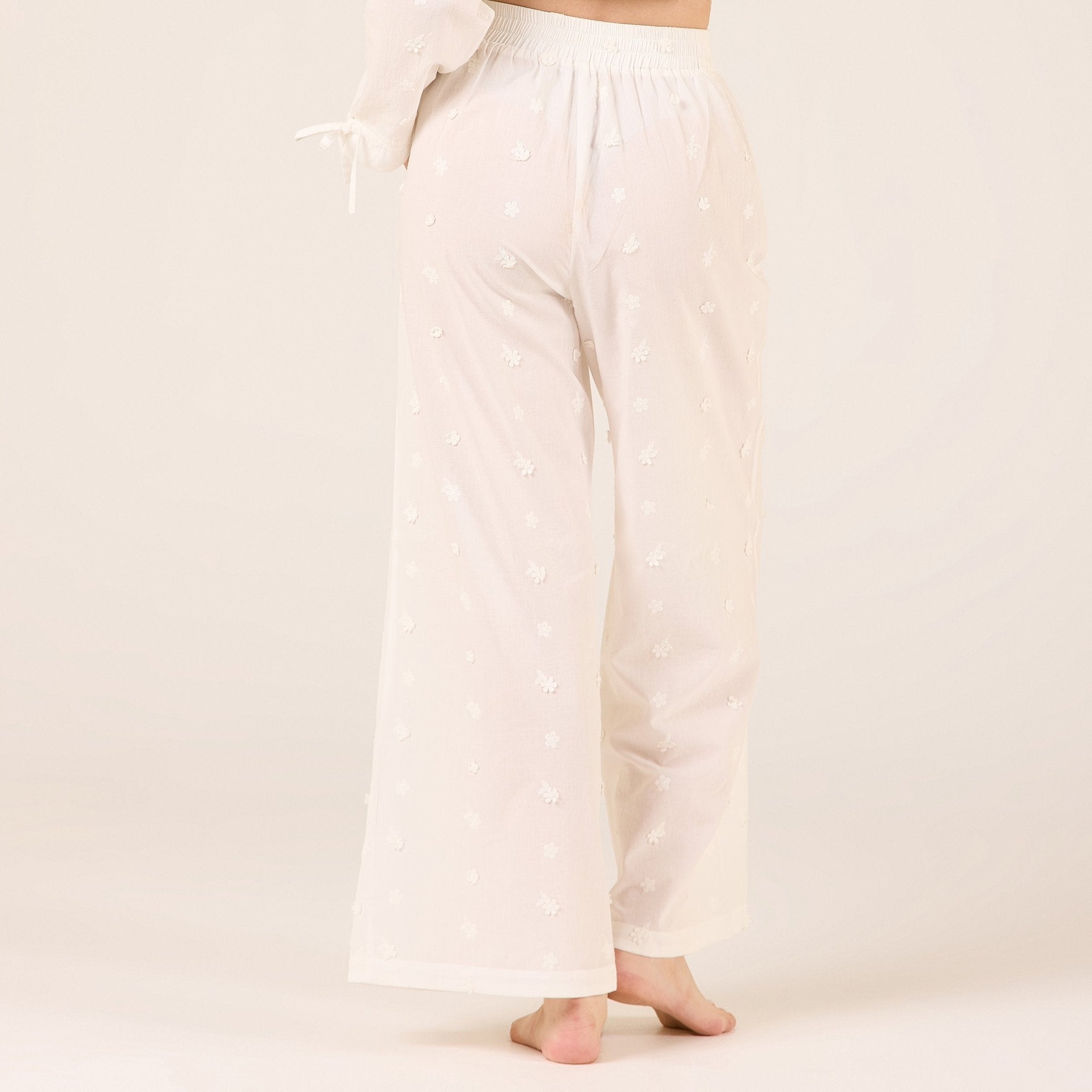 Cotton Pants with Elastic Waist - shopaleena