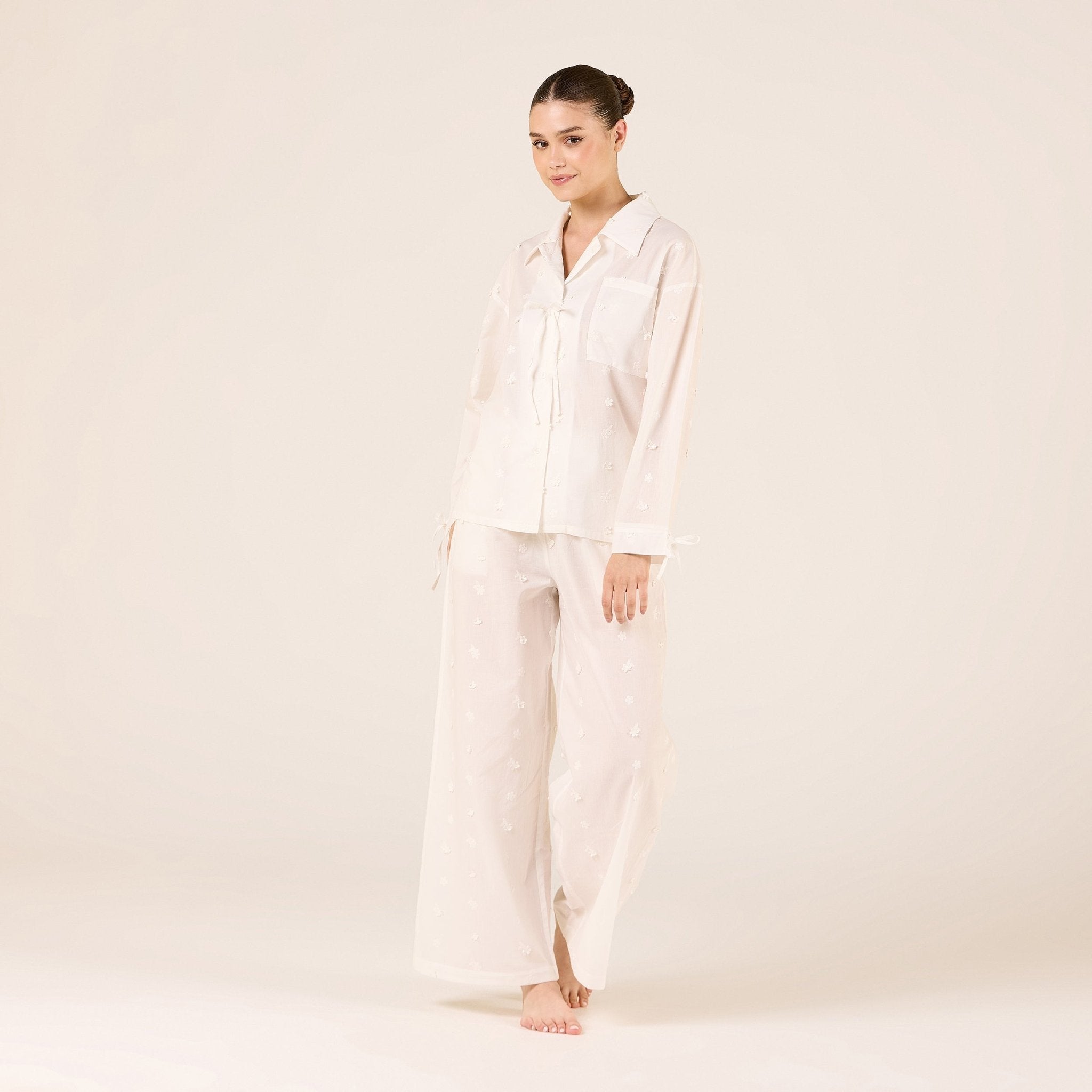 Cotton Pants with Elastic Waist - shopaleena