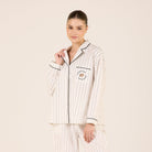 Cotton Stripe Shirt with Embroidered Pocket - shopaleena