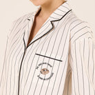 Cotton Stripe Shirt with Embroidered Pocket - shopaleena
