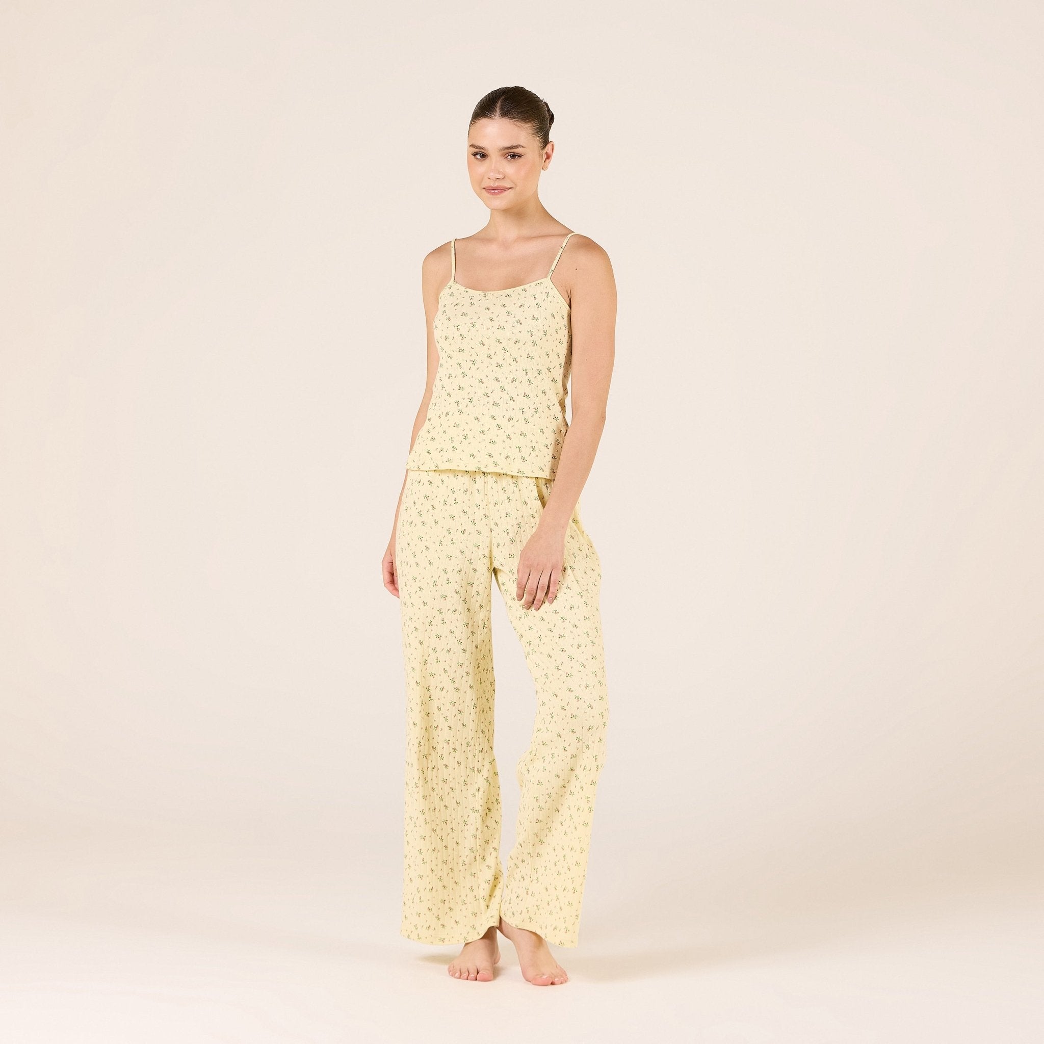 Cotton Wide Leg Pants with Elastic Waist - shopaleena