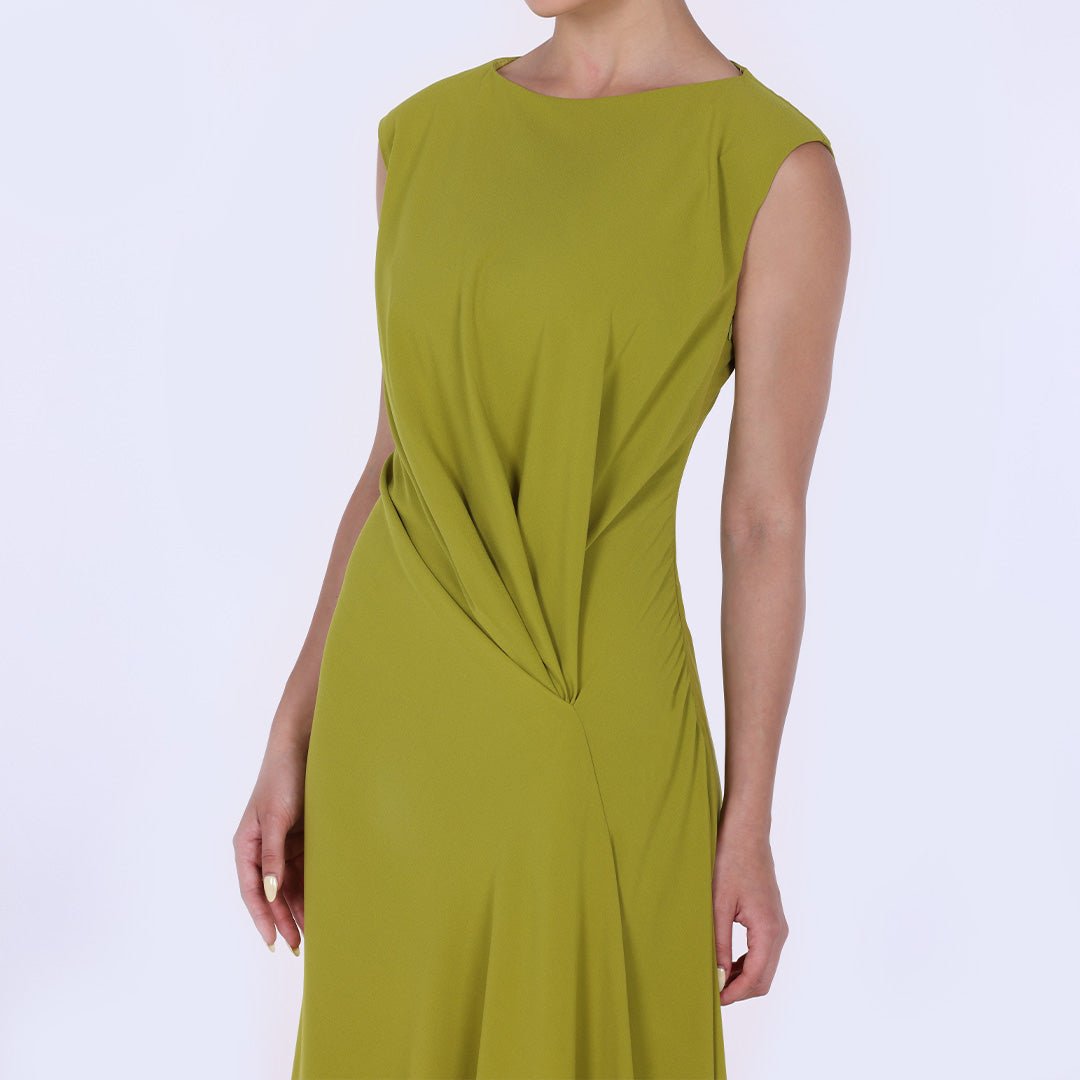 Crepe Asymmetric Cut Maxi dress - shopaleena