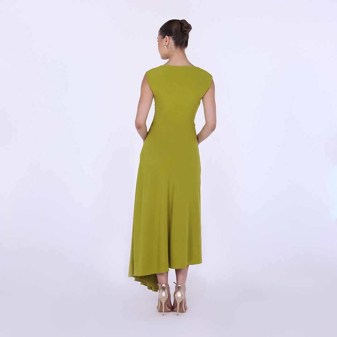 Crepe Asymmetric Cut Maxi dress - shopaleena