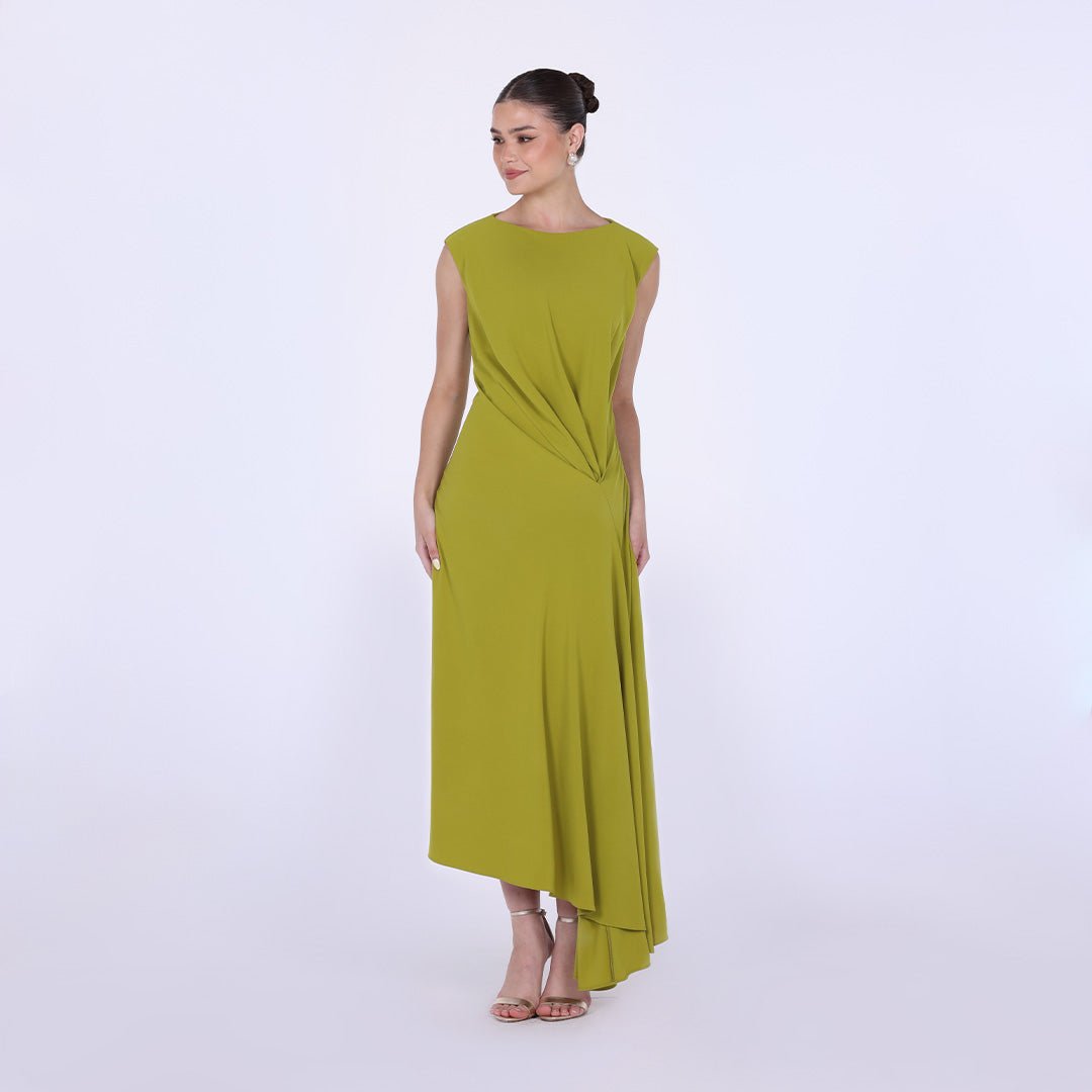 Crepe Asymmetric Cut Maxi dress - shopaleena