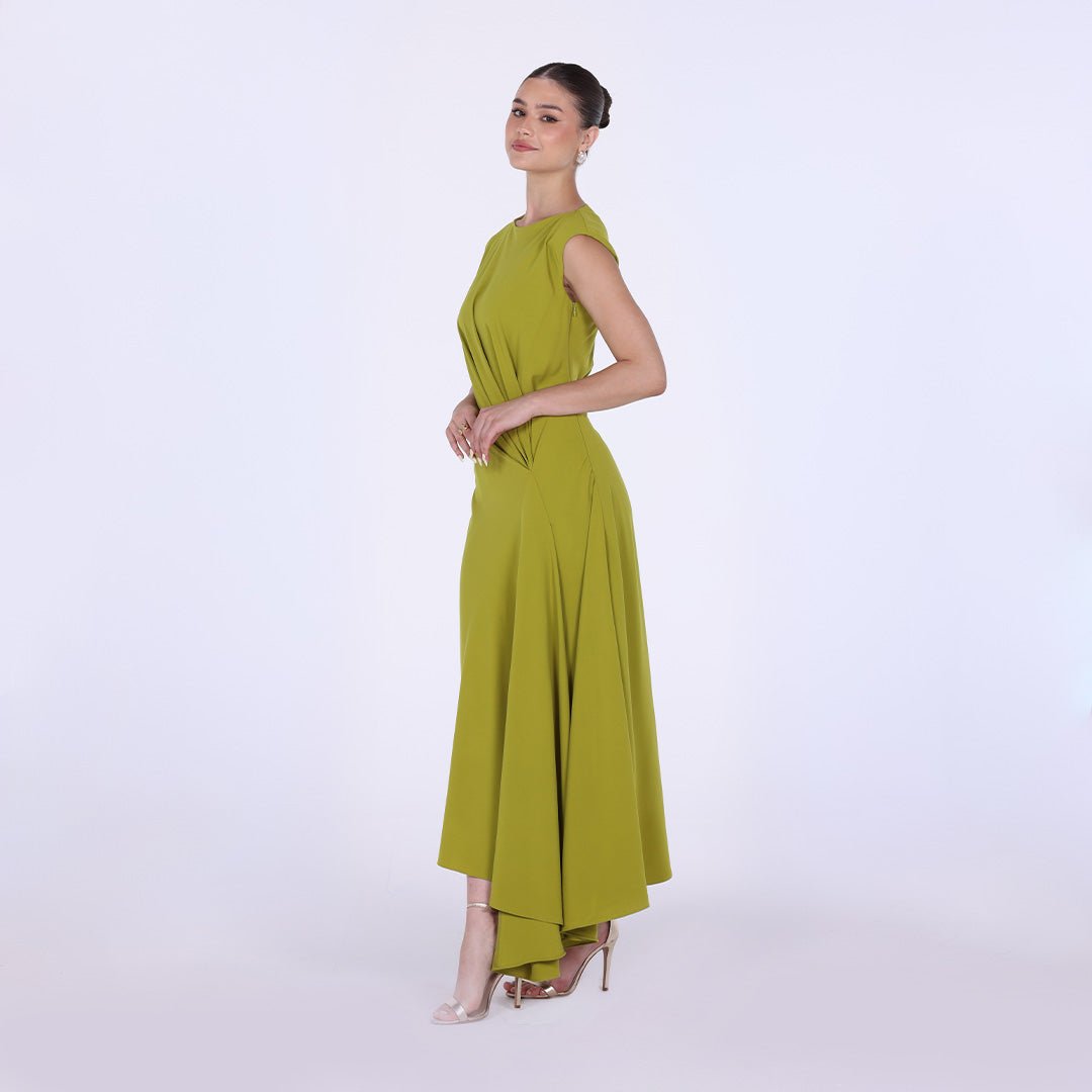 Crepe Asymmetric Cut Maxi dress - shopaleena