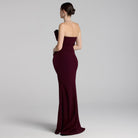 Crepe Gown with Peplum Drape - shopaleena