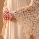 Crepe Kaftan with Lace Embellished Sleeves - shopaleena