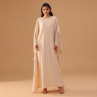 Crepe Kaftan with Lace Embellished Sleeves - shopaleena