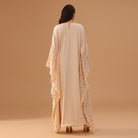 Crepe Kaftan with Lace Embellished Sleeves - shopaleena