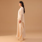 Crepe Kaftan with Lace Embellished Sleeves - shopaleena