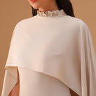 Crepe Kaftan with Satin Overlay - shopaleena